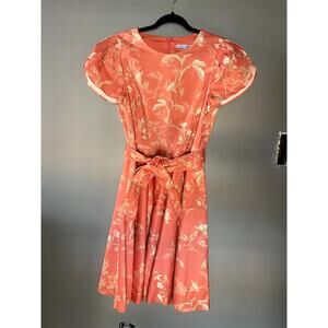 Antonio Melani Dress Orange Belted A-Line Knee Length Dress size 6